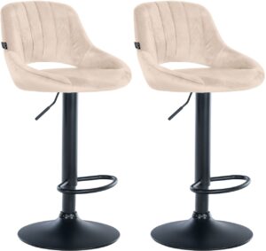 2er Set Barhocker Milet Samt B creme