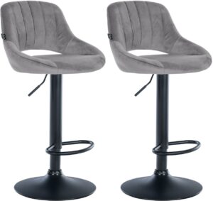 2er Set Barhocker Milet Samt B dunkelgrau