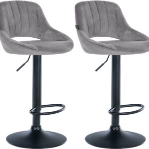 2er Set Barhocker Milet Samt B dunkelgrau