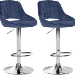 2er Set Barhocker Milet Samt C blau