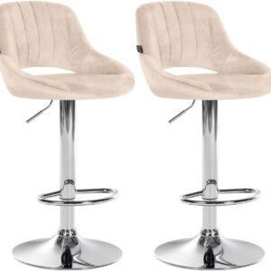 2er Set Barhocker Milet Samt C creme