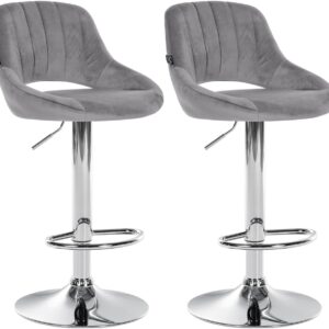 2er Set Barhocker Milet Samt C dunkelgrau