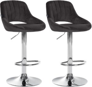 2er Set Barhocker Milet Samt C schwarz