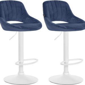 2er Set Barhocker Milet Samt W blau