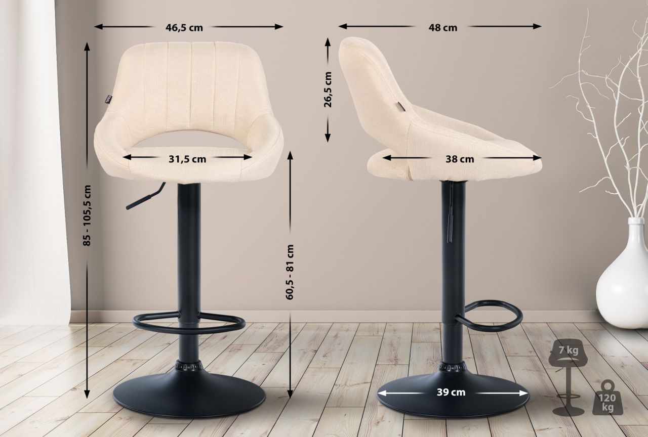 2er Set Barhocker Milet Stoff B creme 1 2er Set Barhocker Milet Stoff B creme