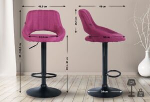 2er Set Barhocker Milet Stoff B lila