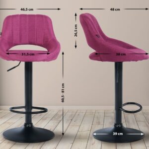 2er Set Barhocker Milet Stoff B lila