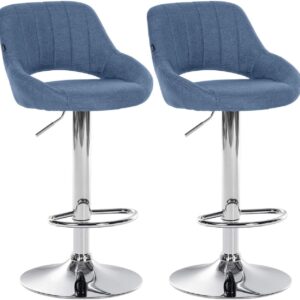 2er Set Barhocker Milet Stoff C blau