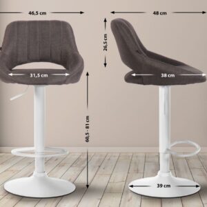 2er Set Barhocker Milet Stoff W dunkelgrau