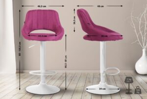 2er Set Barhocker Milet Stoff W lila