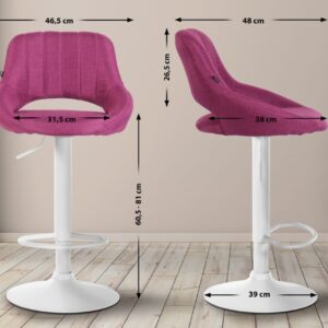 2er Set Barhocker Milet Stoff W lila