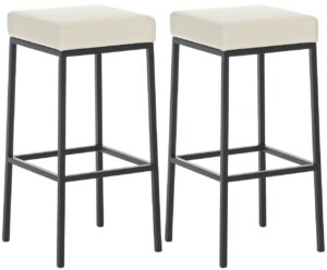 2er Set Barhocker Montreal 80 Kunstleder schwarz creme