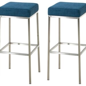 2er Set Barhocker Montreal 80 Stoff edelstahl blau