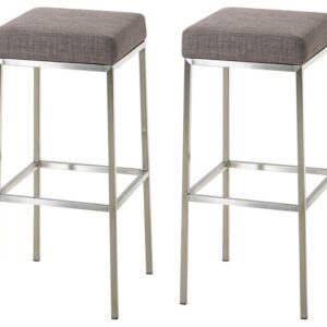 2er Set Barhocker Montreal 80 Stoff edelstahl grau