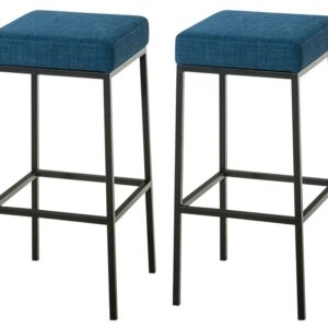 2er Set Barhocker Montreal 80 Stoff schwarz blau