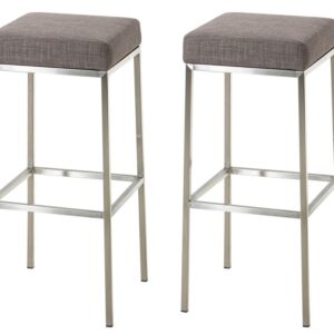 2er Set Barhocker Montreal 85 Stoff edelstahl grau