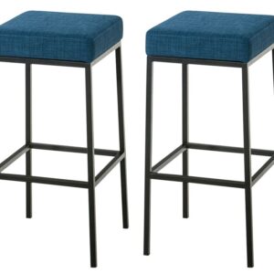 2er Set Barhocker Montreal 85 Stoff schwarz blau