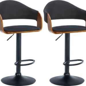 2er Set Barhocker Nilse Stoff schwarz walnuss/schwarz