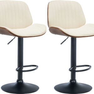 2er Set Barhocker Nova Kunstleder walnuss/creme