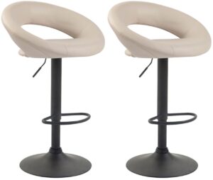 2er Set Barhocker Olinda Kunstleder schwarz creme