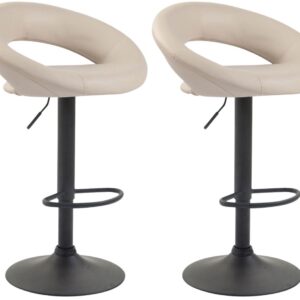 2er Set Barhocker Olinda Kunstleder schwarz creme