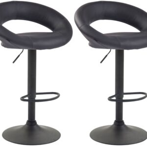 2er Set Barhocker Olinda Kunstleder schwarz grau
