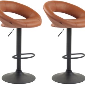 2er Set Barhocker Olinda Kunstleder schwarz hellbraun