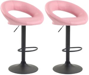 2er Set Barhocker Olinda Kunstleder schwarz pink
