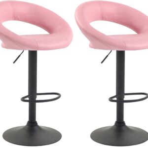 2er Set Barhocker Olinda Kunstleder schwarz pink