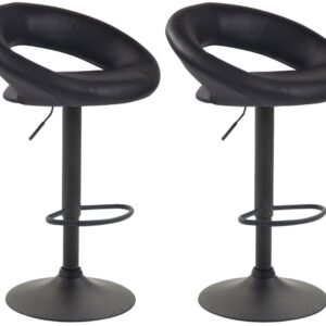 2er Set Barhocker Olinda Kunstleder schwarz schwarz