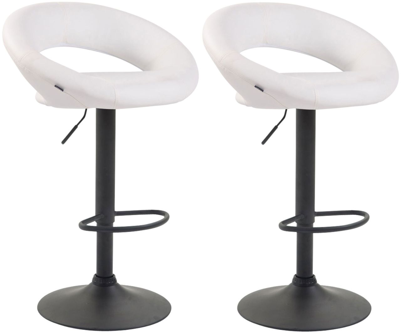 2er Set Barhocker Olinda Kunstleder schwarz weiß 1 2er Set Barhocker Olinda Kunstleder schwarz weiß
