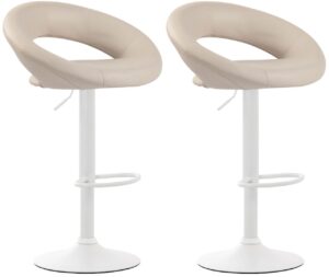 2er Set Barhocker Olinda Kunstleder weiss creme