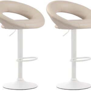 2er Set Barhocker Olinda Kunstleder weiß creme