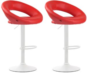 2er Set Barhocker Olinda Kunstleder weiss rot
