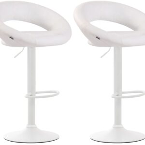 2er Set Barhocker Olinda Kunstleder weiß weiß