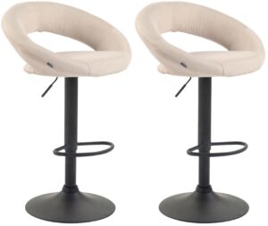 2er Set Barhocker Olinda Stoff schwarz creme