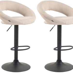 2er Set Barhocker Olinda Stoff schwarz creme