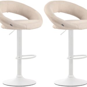 2er Set Barhocker Olinda Stoff weiß creme