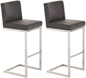 2er Set Barhocker Paros Kunstleder braun