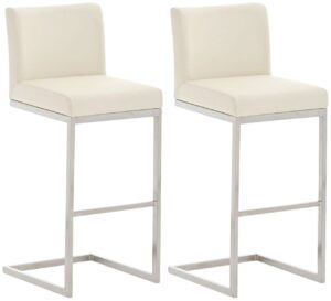 2er Set Barhocker Paros Kunstleder creme