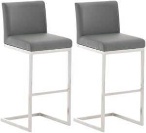 2er Set Barhocker Paros Kunstleder grau