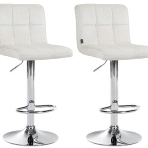 2er Set Barhocker Peru Samt chrom creme