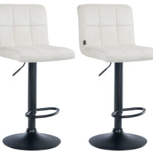 2er Set Barhocker Peru Samt schwarz creme