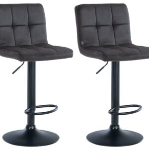 2er Set Barhocker Peru Samt schwarz schwarz