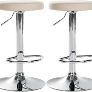 2er Set Barhocker Ponte Kunstleder chrom creme