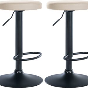 2er Set Barhocker Ponte Kunstleder schwarz creme