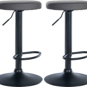 2er Set Barhocker Ponte Kunstleder schwarz grau