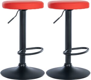 2er Set Barhocker Ponte Kunstleder schwarz rot