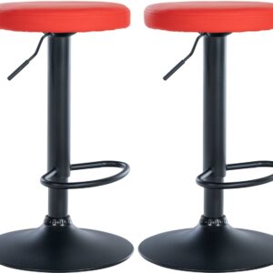 2er Set Barhocker Ponte Kunstleder schwarz rot