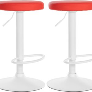 2er Set Barhocker Ponte Kunstleder weiß rot